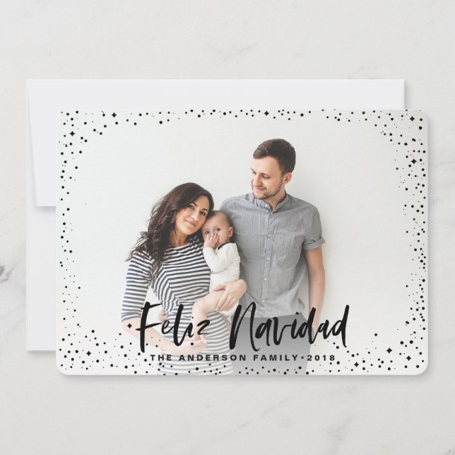 Feliz navidad stars photo carte de vacances (Devant)