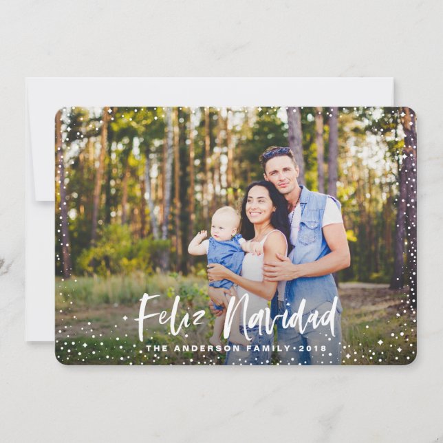 Feliz navidad stars photo carte de vacances (Devant)