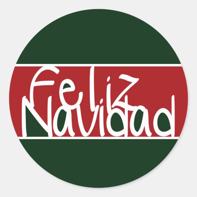 Feliz Navidad Stickers or Envelope Seals (Front)