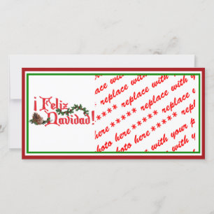 Feliz Navidad Text Design with Pine Cones Holiday Card