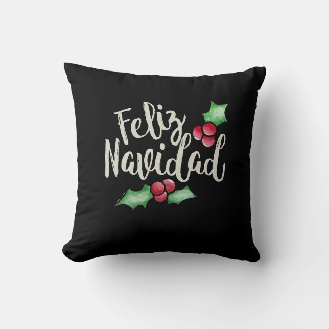 Feliz Navidad Throw Pillow (Front)