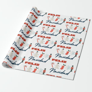 feliz navidad wrapping paper