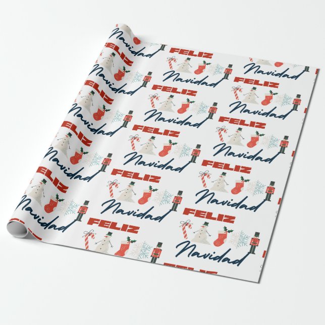 feliz navidad wrapping paper (Unrolled)