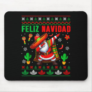 Feliz Navidad Xmas Sweater Santa Sombrero Dabbing  Mouse Pad