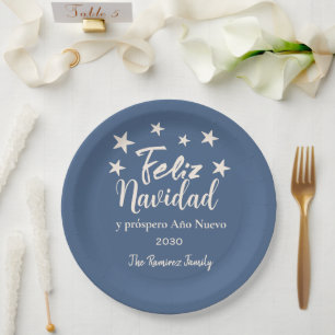 Feliz Navidad  y próspero Año Nuevo Holiday Party  Paper Plate