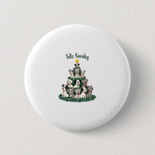 Feliz Navidog Christmas Dog T-Shirt, Funny Cute Xm 2 Inch Round Button