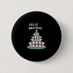 Feliz Navidog Christmas Dog T-Shirt, Funny Cute Xm 2 Inch Round Button