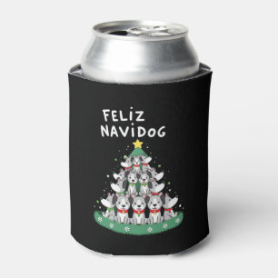 Feliz Navidog Christmas Dog T-Shirt, Funny Cute Xm Can Cooler