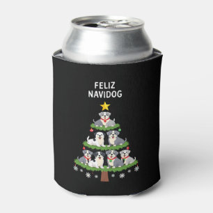 Feliz Navidog Christmas Dog T-Shirt, Funny Cute Xm Can Cooler