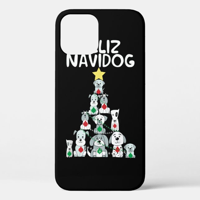 Feliz Navidog Christmas Dog T-Shirt, Funny Cute Xm Case-Mate iPhone Case (Back)