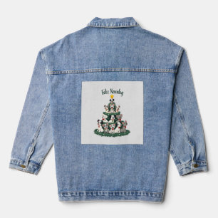 Feliz Navidog Christmas Dog T-Shirt, Funny Cute Xm Denim Jacket