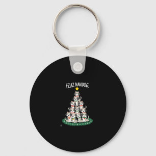 Feliz Navidog Christmas Dog T-Shirt, Funny Cute Xm Keychain