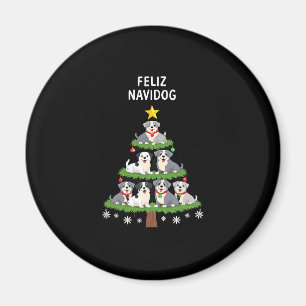 Feliz Navidog Christmas Dog T-Shirt, Funny Cute Xm Magnet