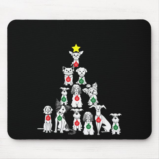Feliz Navidog Funny Christmas Dog Cute Xmas Tree D Mouse Pad (Front)