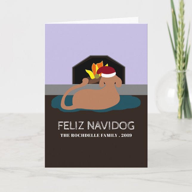 Feliz Navidog, Funny Spanish Christmas Card (Front)