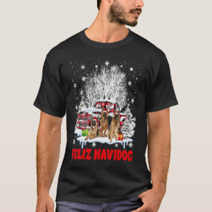 Feliz Navidog Merry Xmas Santa German Shepherd Pla T-Shirt