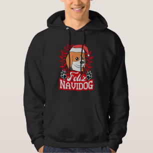 Feliz Navidog Navidad Beagle Santa Hat Merry Chris Hoodie