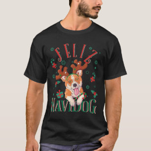 Feliz Navidog Pembroke Welsh Corgi Dog Christmas R T-Shirt