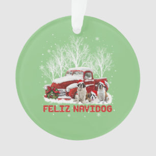 Feliz Navidog Saint Bernard Christmas Dog Lovers Ornament