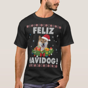 Feliz Navidog Shiba Inu Dog Ugly Sweater Santa Chr
