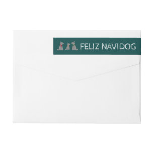 Feliz Navidog, Spanish Style Christmas Wrap Around Label