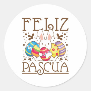 Feliz Pascua Happy Easter Spanish Classic Round Sticker