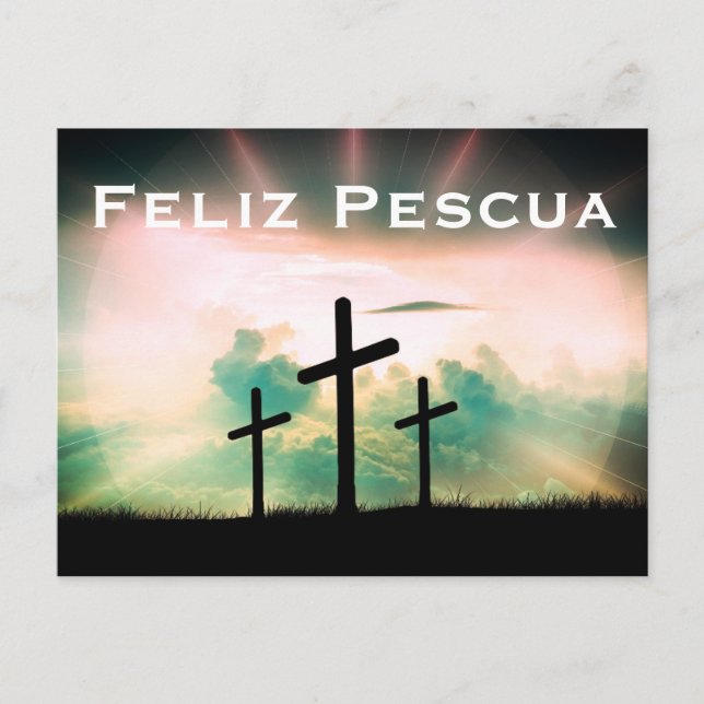 Feliz Pescua Easter Greetings Postcard (Front)