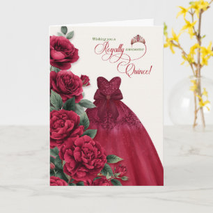 Feliz Quinceanera 15th Birthday Burgundy Wine Card