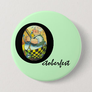 Fella Inside "O" Guzzling a Keg Octoberfest Button