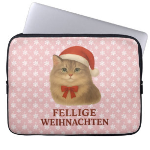 Fellige sibirische Weihnachtskatze Laptop Sleeve