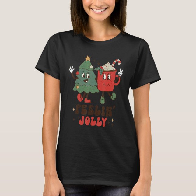 Fellin' Jolly  Christmas Tree Hot Cocoa Coffee T-Shirt (Front)
