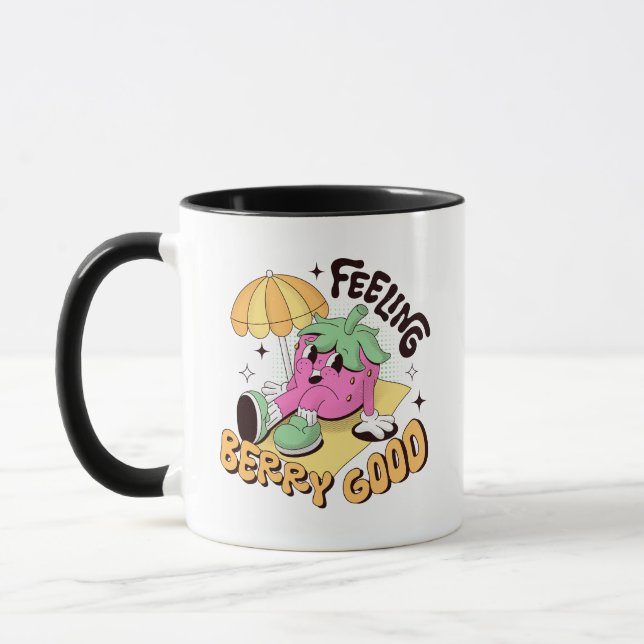 Felling Berry Bonne Positivité Retro Design Mug (Gauche)
