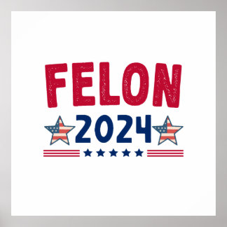 Felon 2024 Gift | USA Sarcastic Politics Poster