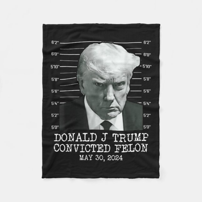 Felon Donald Trump Guilty Lock Him Up Trump Prison Fleece Blanket (Front)
