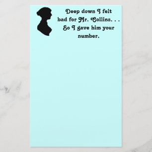 Felt Bad for Mr. Collins Funny Jane Austen Stationery