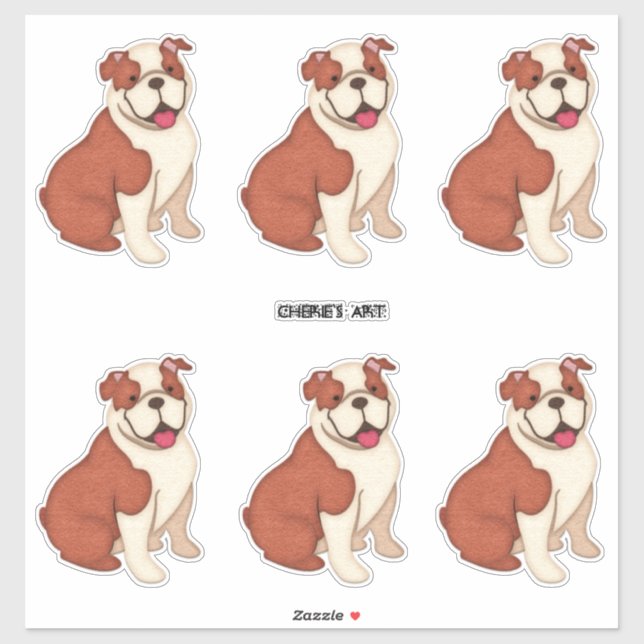 Felt Look Bull Dogs Six on a Sheet (Sheet)