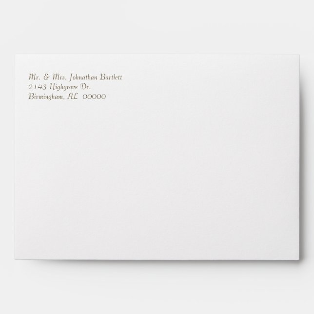 Felt & Moss Green Fall Wedding Envelope (Front)