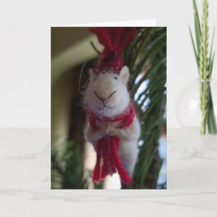 Felt Mouse Ornament Holiday Card