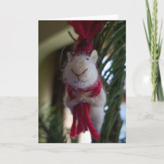 Felt Mouse Ornament Holiday Card