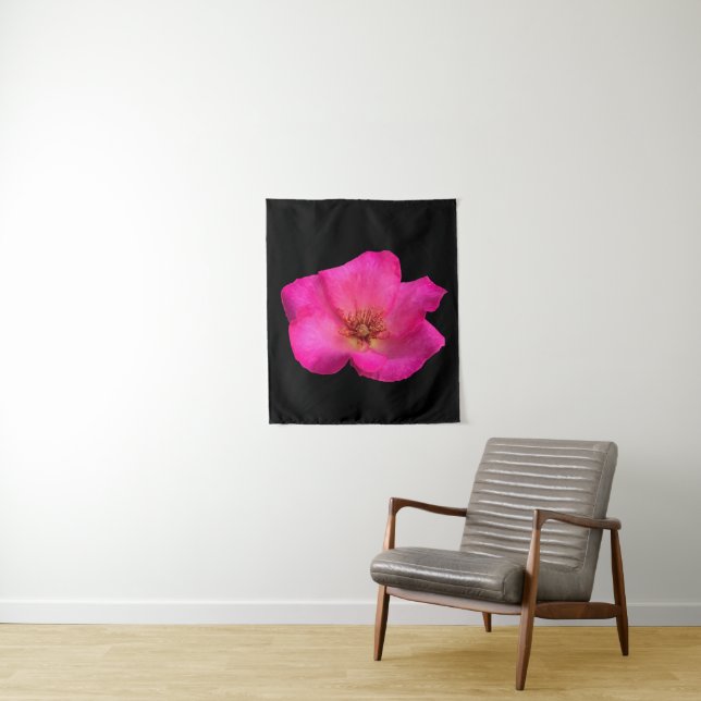 Felt Pen Pink Rose Original Art Tapestry (In Situ)