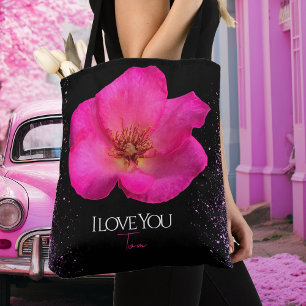 Felt Pen Pink Rose - Personalized Trendy Tote Bag
