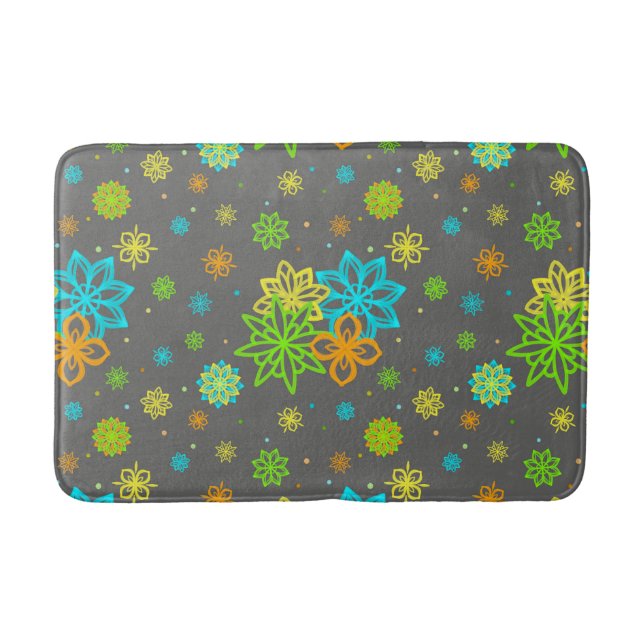 Felt Tip Flowers - Emmy Pattern Bath Mat (Front)