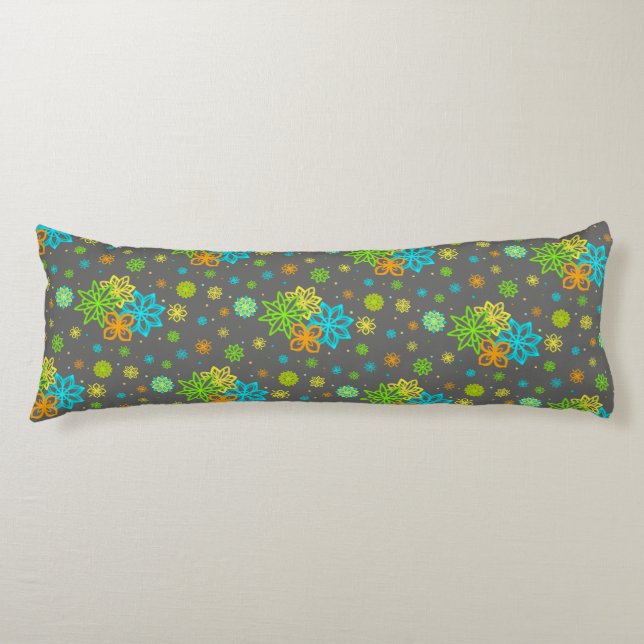 Felt Tip Flowers - Emmy Pattern Body Pillow (Front)