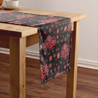 Felt Tip Flowers - Scarlet Pattern Short Table Runner