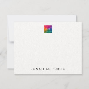 Felt White Upload Your Own Logo Personalized Card