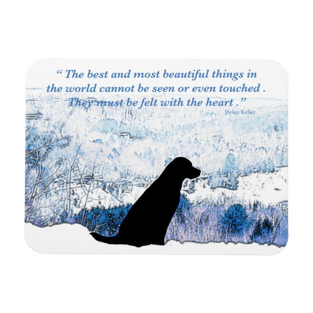 Felt with the Heart - Black Lab Magnet (Horizontal)