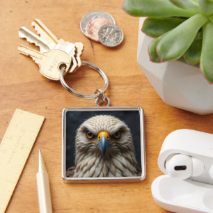 Felted Bird Portrait Keychain