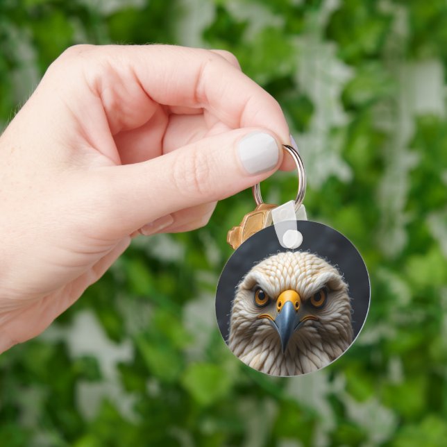 Felted Bird Portrait Keychain (Hand)