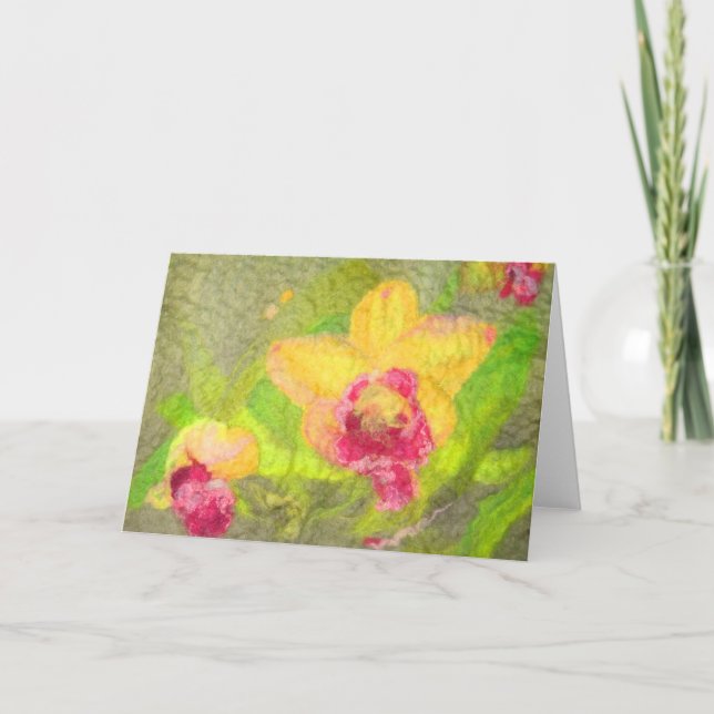 Felted orchids card (Front)