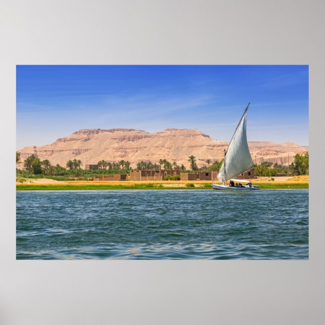 Felucca Sailboat - The Nile, Luxor, Egypt Poster (Front)